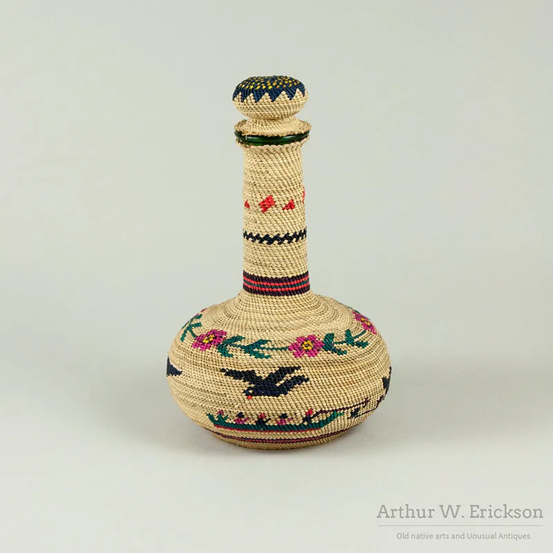Nuu-chah-nulth Basketry Bottle by Mable Taylor