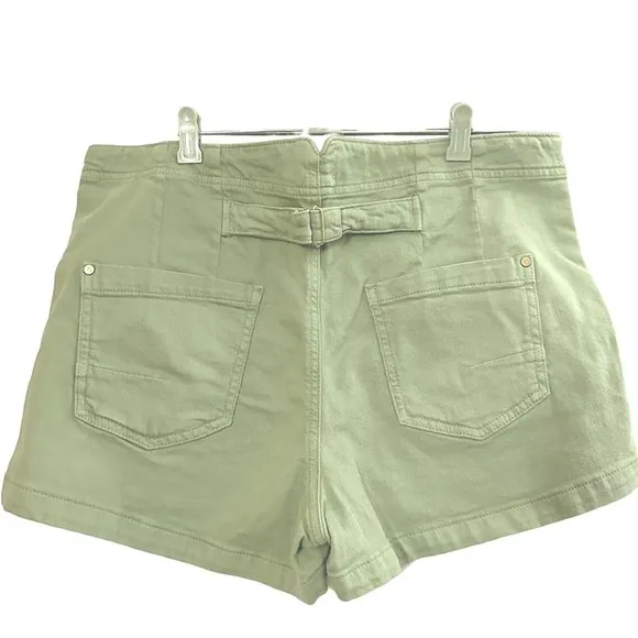 NWT Anthropologie Pilcro The Kit High Rise Utility Shorts Moss Green Sz 32