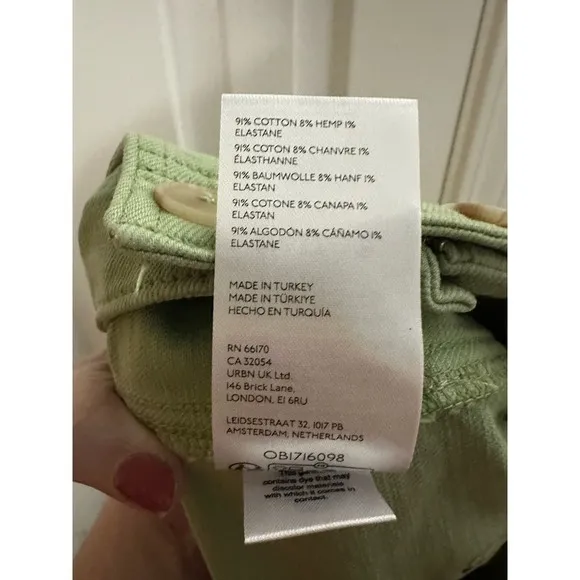 NWT Anthropologie Pilcro The Kit High Rise Utility Shorts Moss Green Sz 32