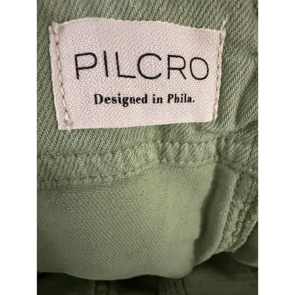 NWT Anthropologie Pilcro The Kit High Rise Utility Shorts Moss Green Sz 32