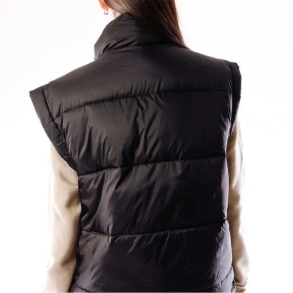 NWT RD Style BRAND Puffer Vest OVERSIZED black pockets zipper layering XS M L