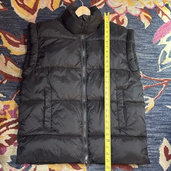 NWT RD Style BRAND Puffer Vest OVERSIZED black pockets zipper layering XS M L