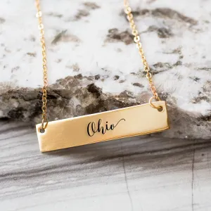 Ohio Gold / Silver Bar Necklace