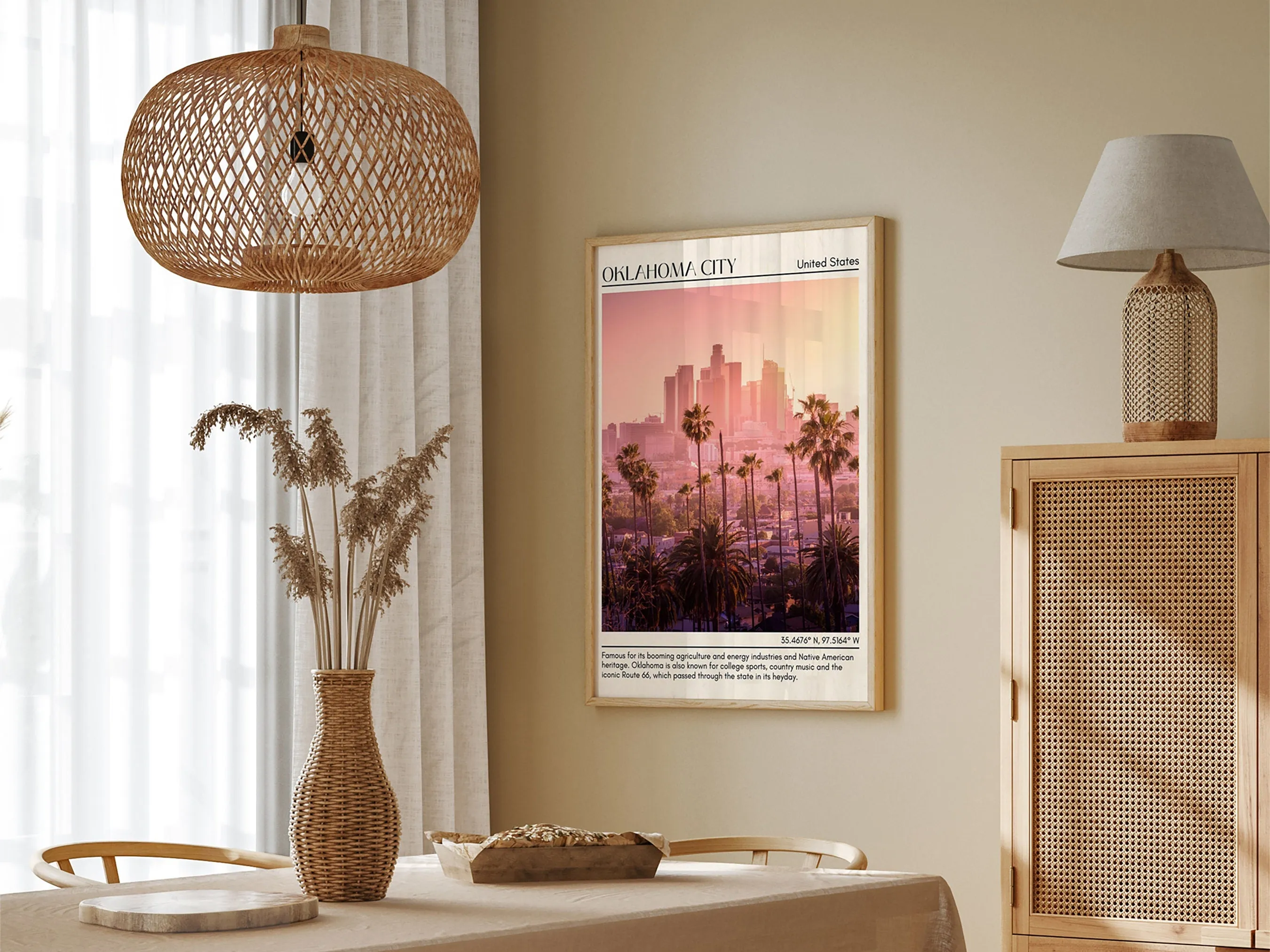 Oklahoma City Minimal Wall Art, Oklahoma, USA