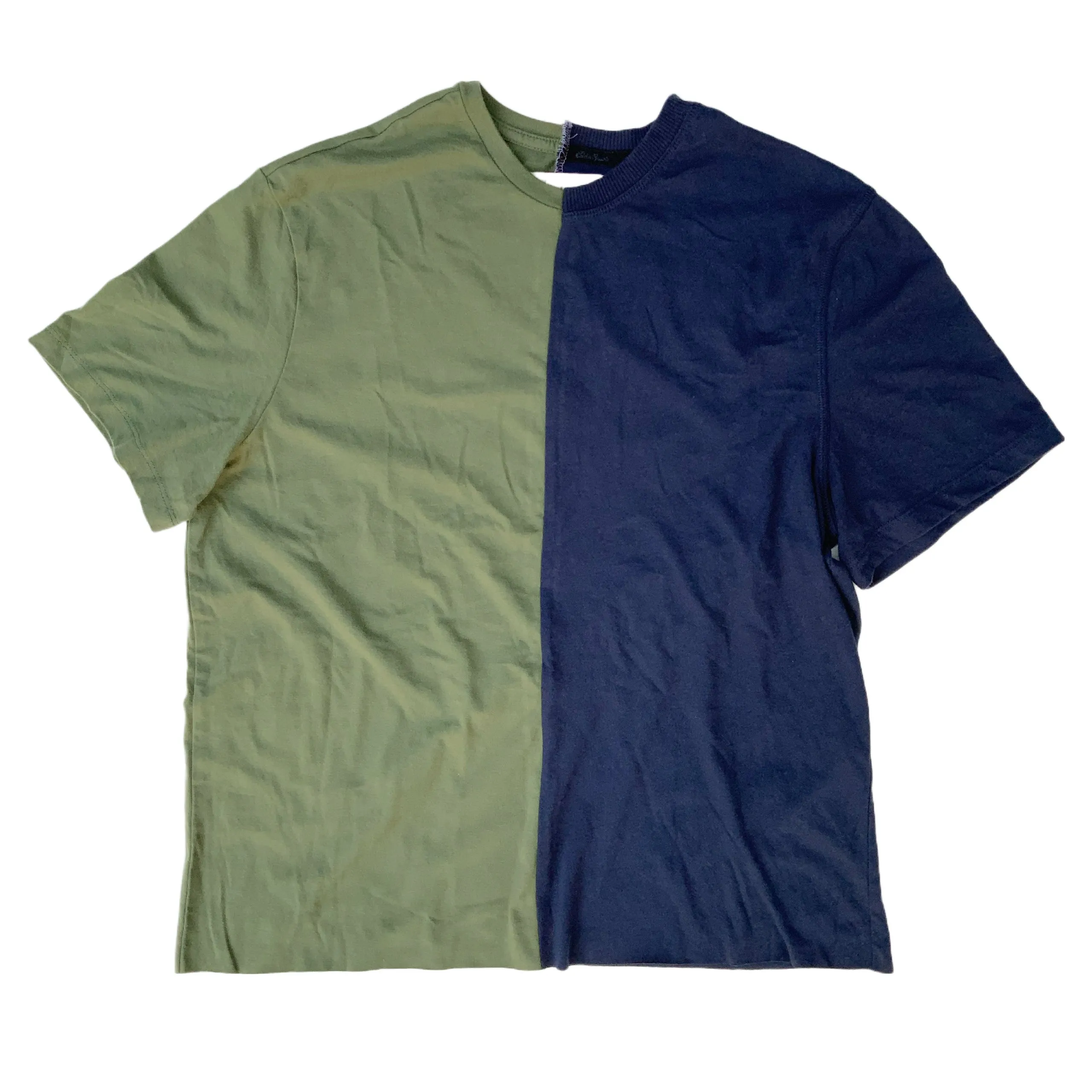 Olive/Navy Split Boxy Tee