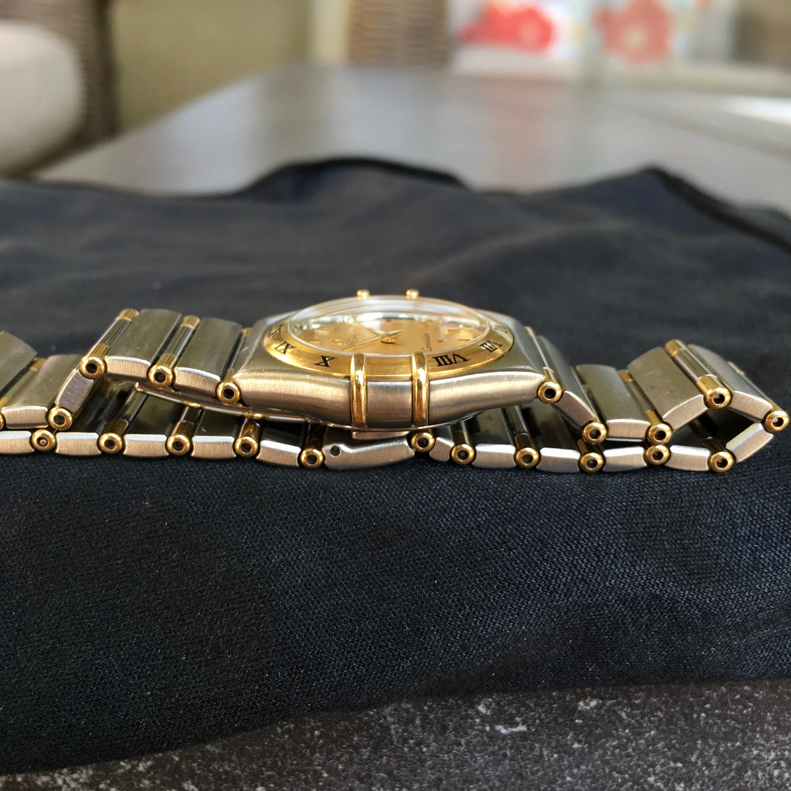 Omega Constellation Ladies Two Tone Steel Gold Champagne Quartz 25mm Wristwatch