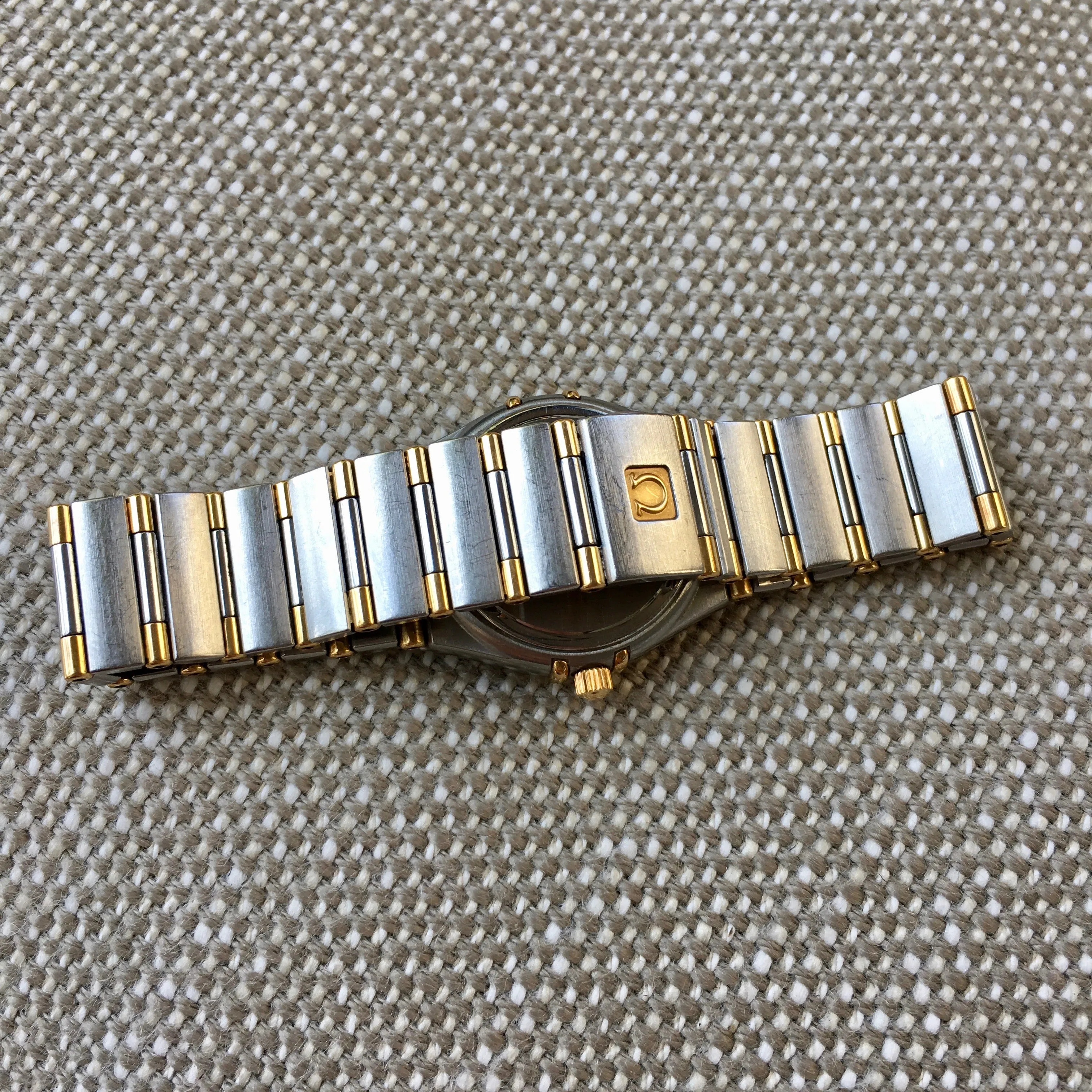 Omega Constellation Ladies Two Tone Steel Gold Champagne Quartz 25mm Wristwatch