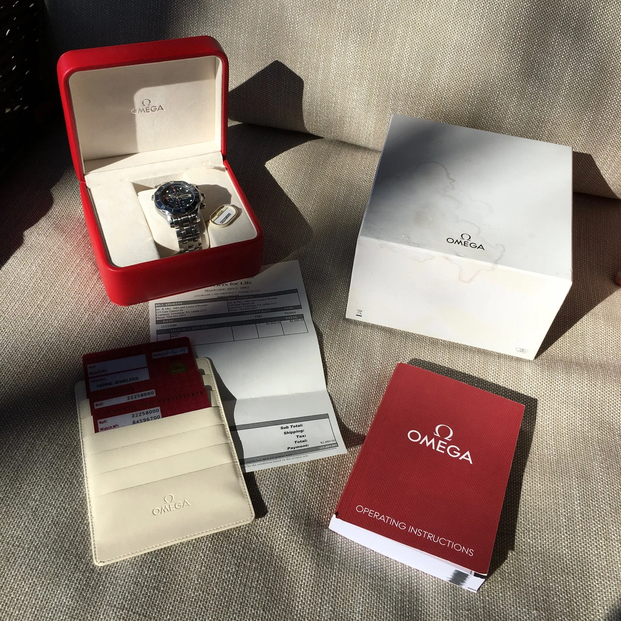 Omega Seamaster 2225.80 Professional Chronograph James Bond Full Set Watch