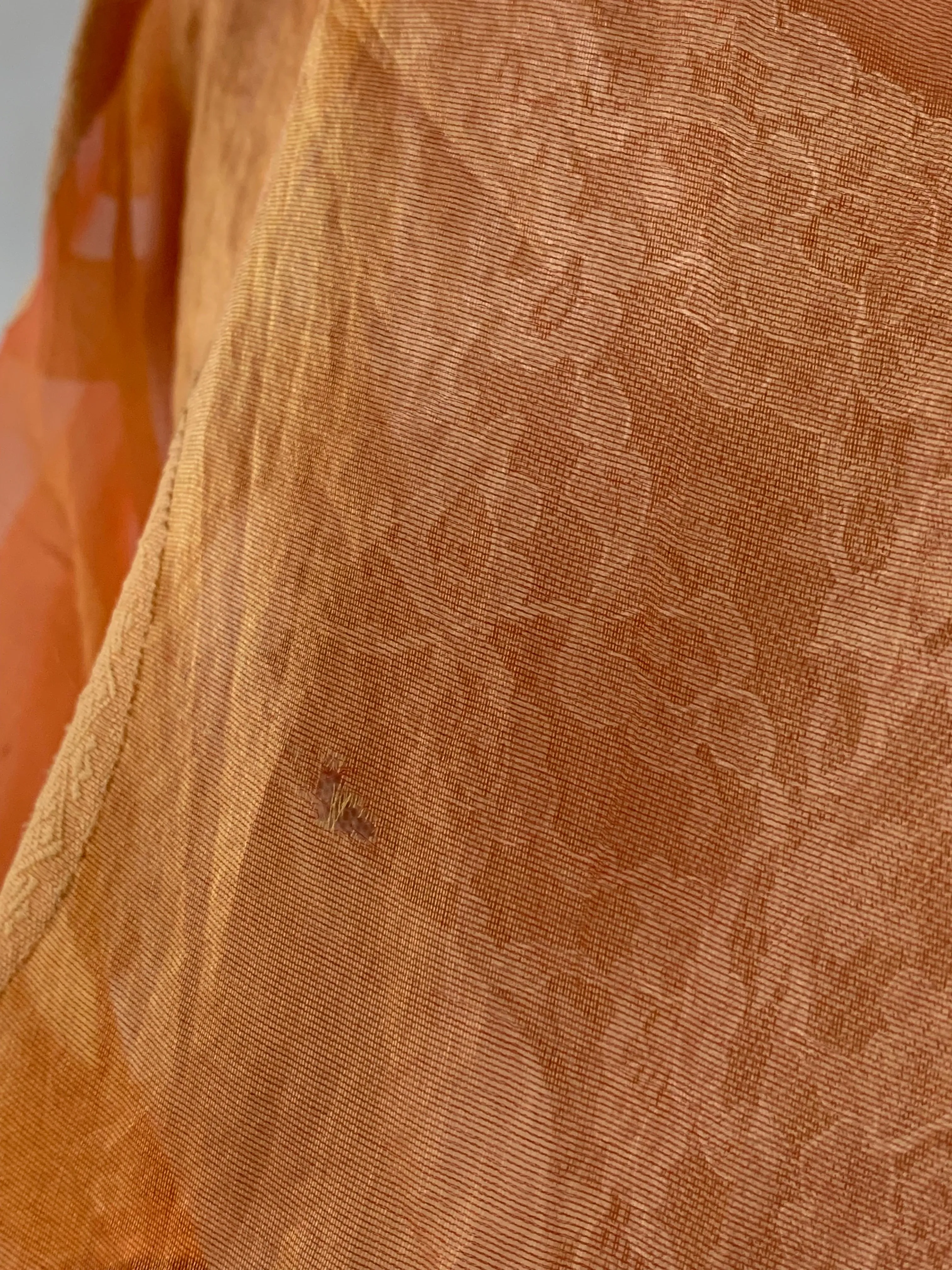 Orange brocade crop blouse
