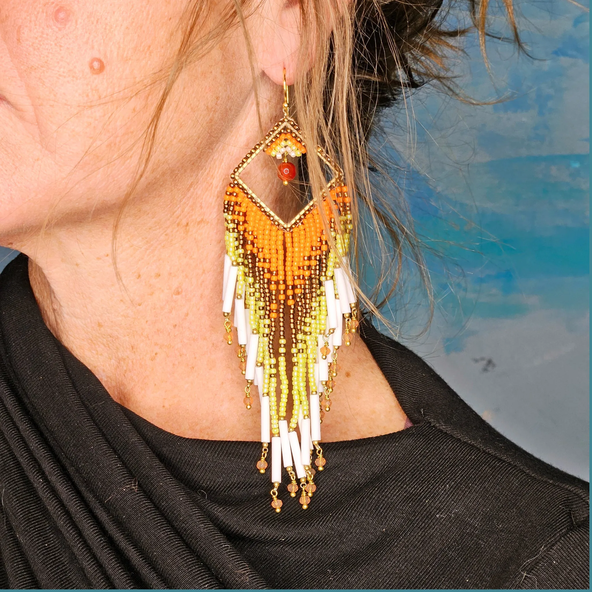 Orange | Green Boho Bliss Earrings