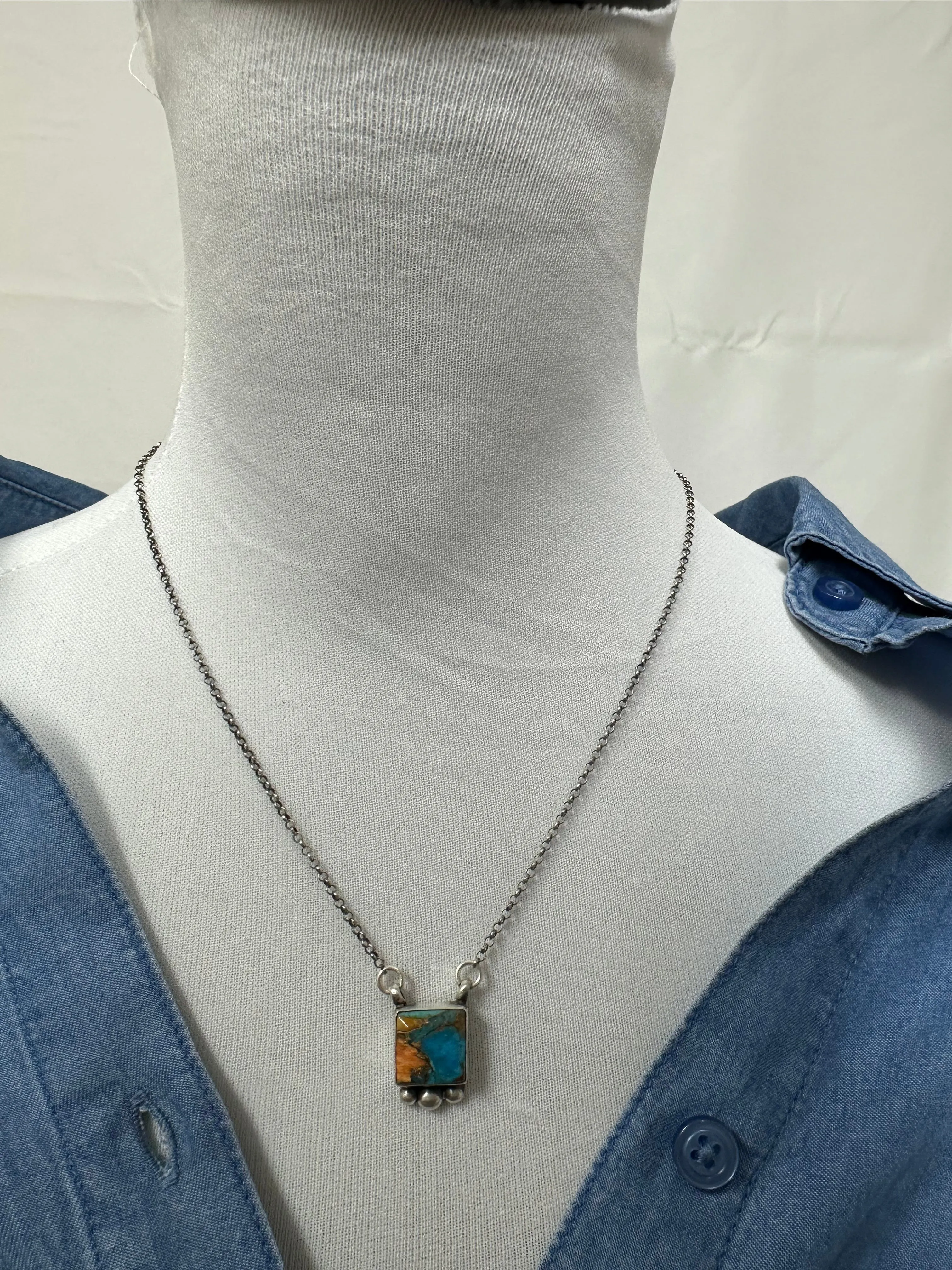Orange Square Necklace