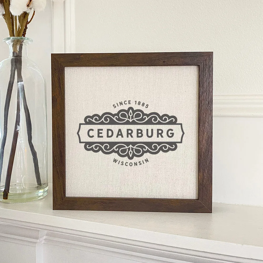 Ornamental City/State - Framed Sign