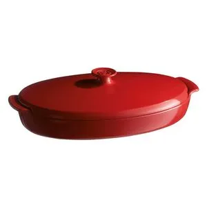 Oval Covered Fish Steamer - Burgundy