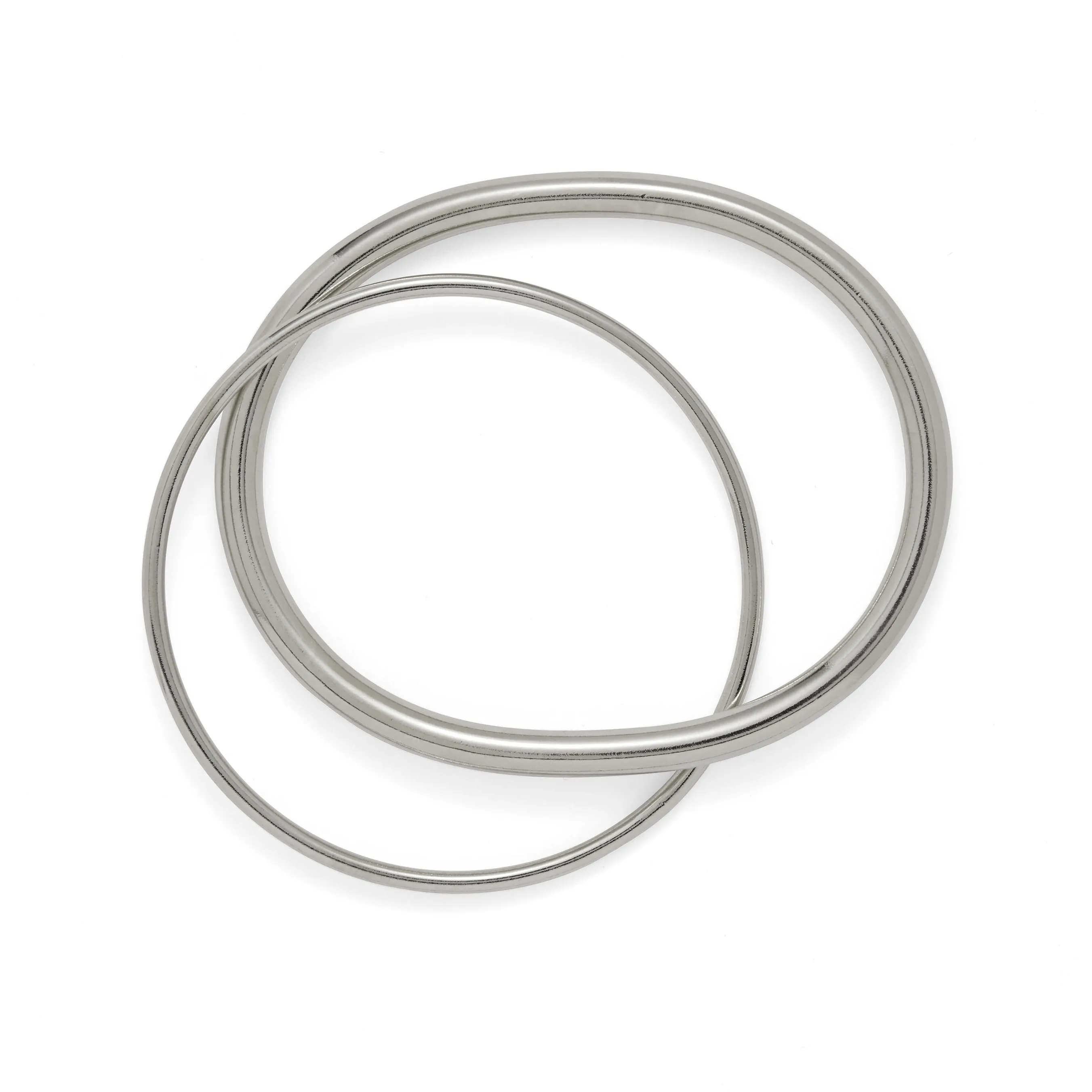 Oval Link Bracelet in Rhodium
