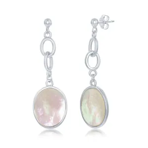 Oval Mother of Pearl Dangle Earrings