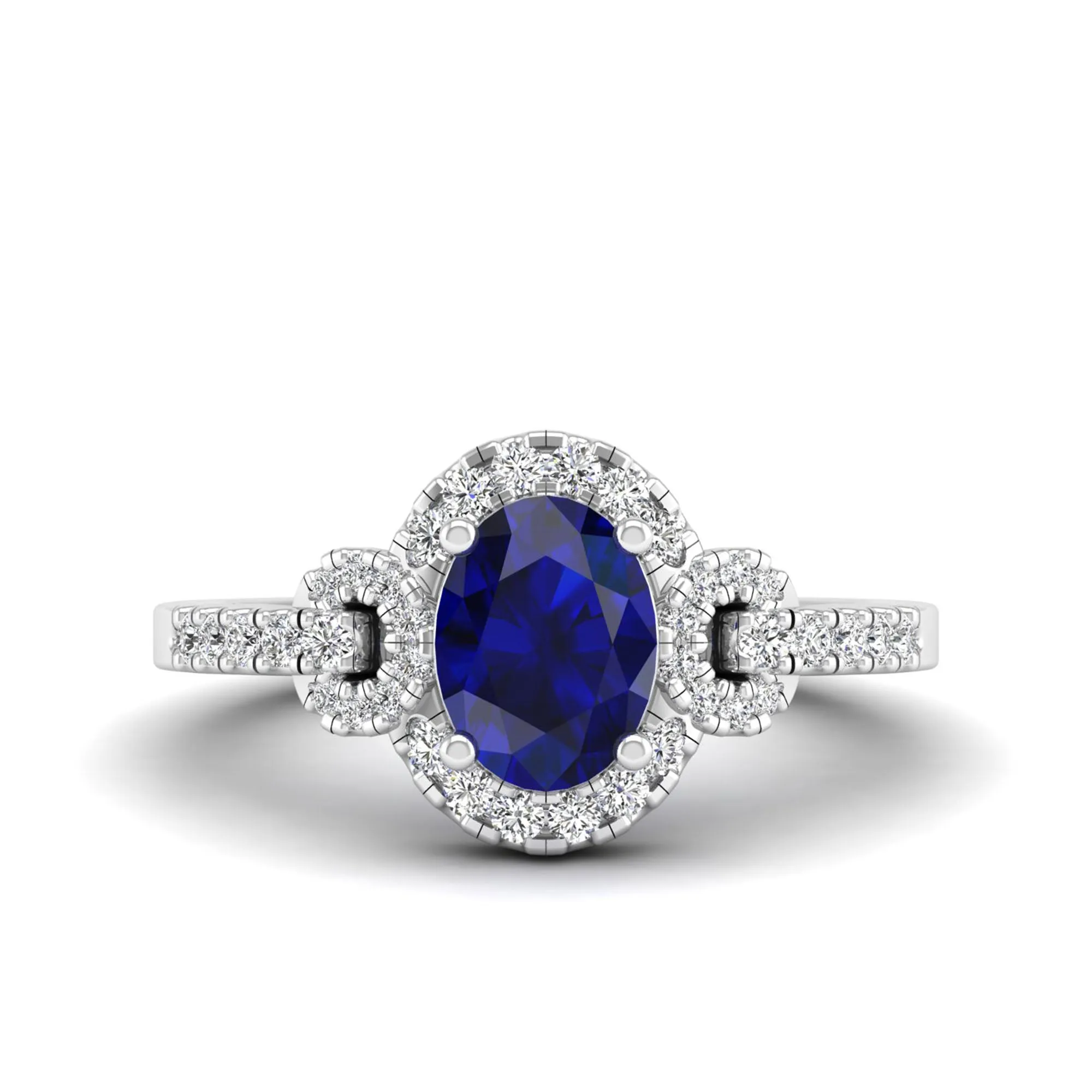 Oval Sapphire and Infinity Diamond Ring