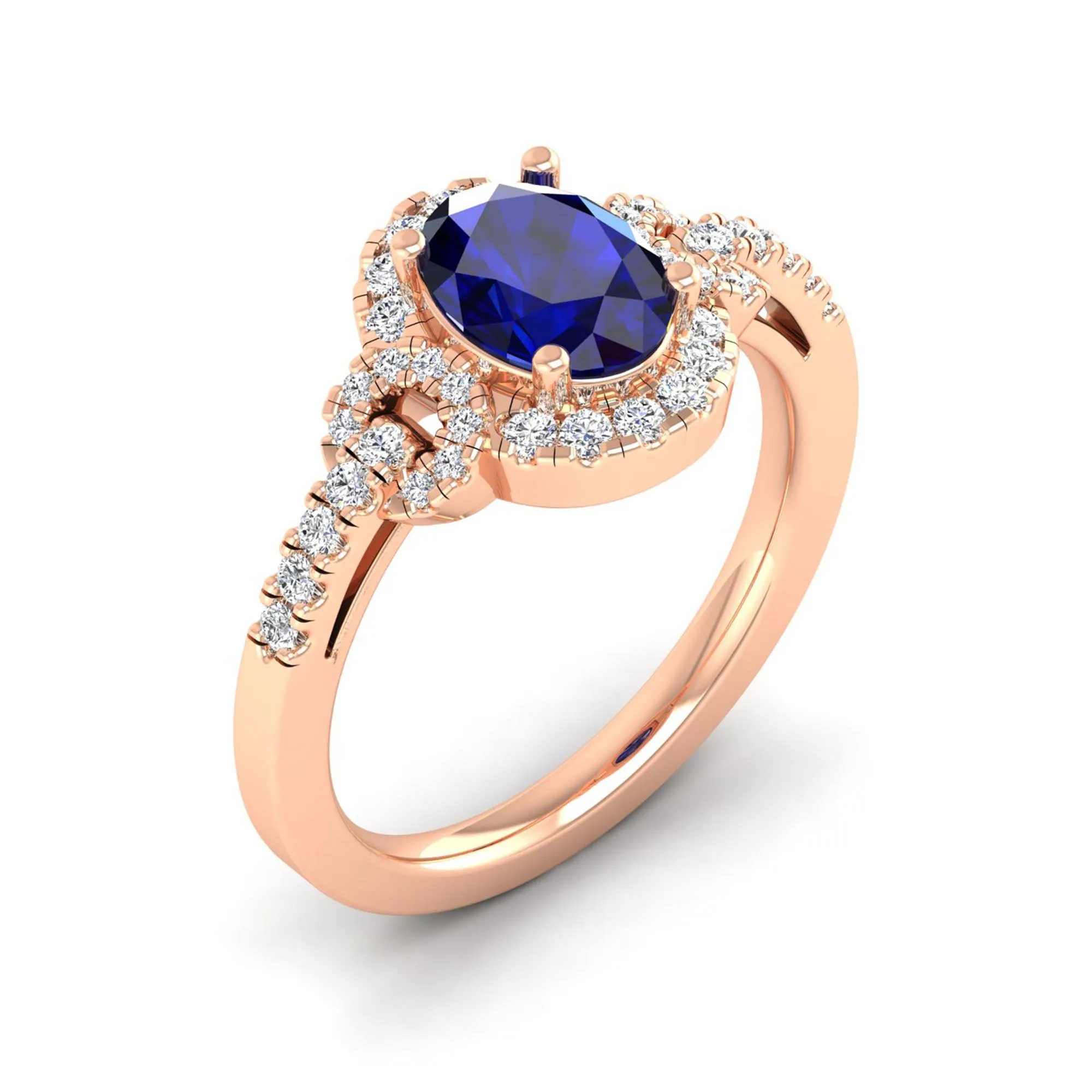 Oval Sapphire and Infinity Diamond Ring