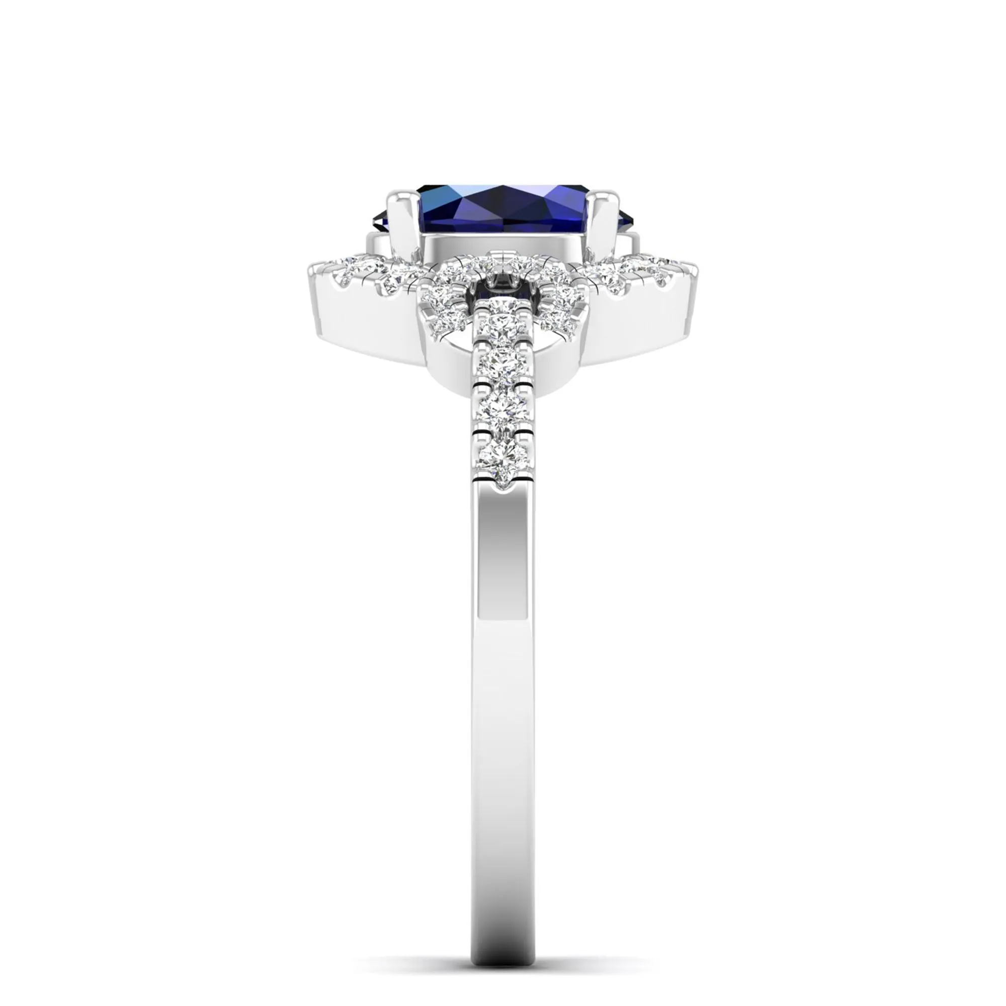 Oval Sapphire and Infinity Diamond Ring