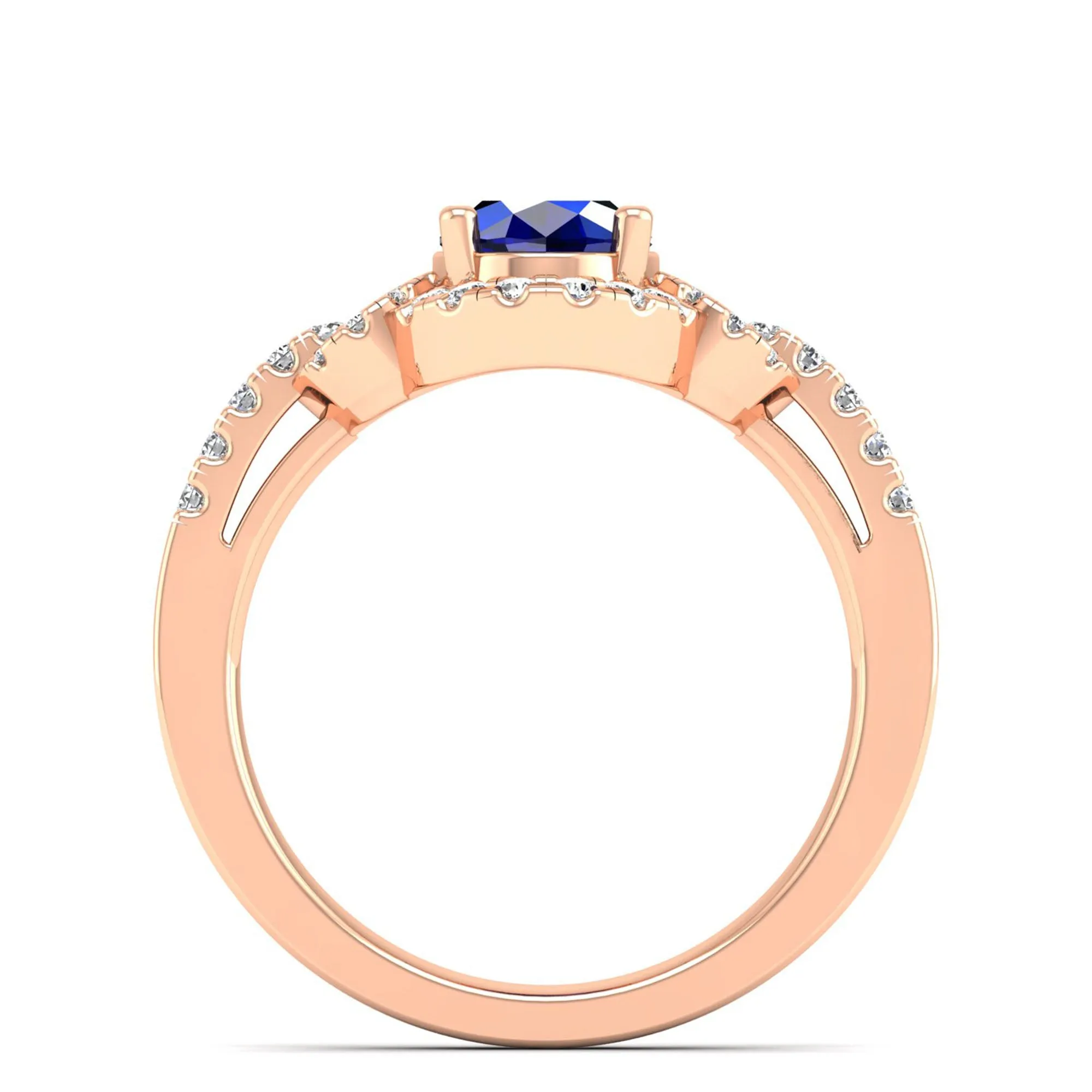 Oval Sapphire and Infinity Diamond Ring