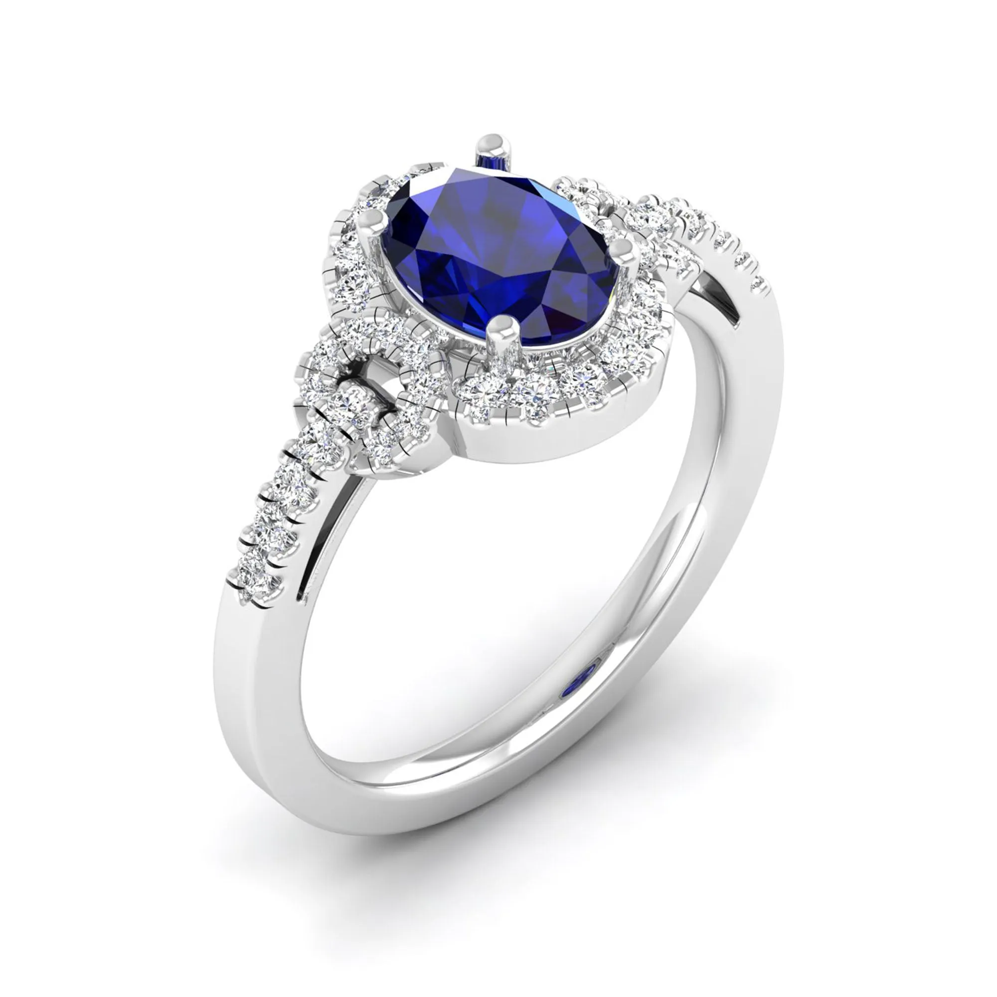Oval Sapphire and Infinity Diamond Ring