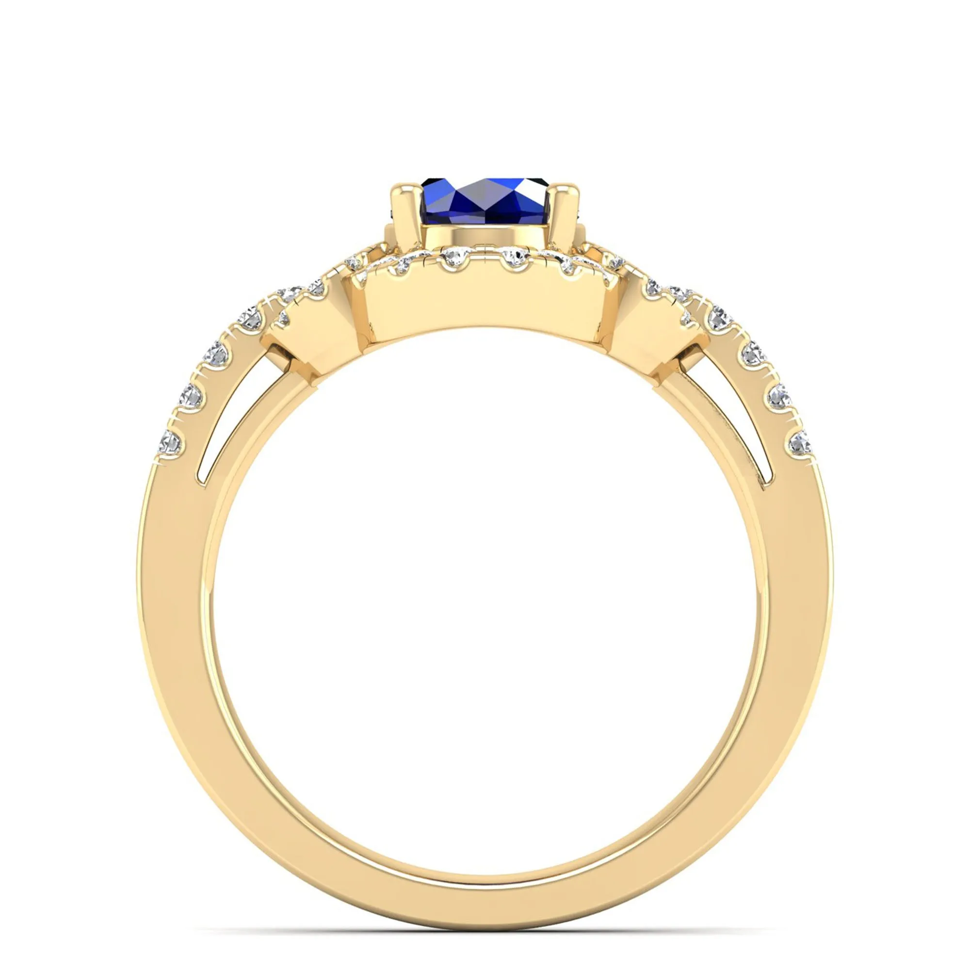 Oval Sapphire and Infinity Diamond Ring