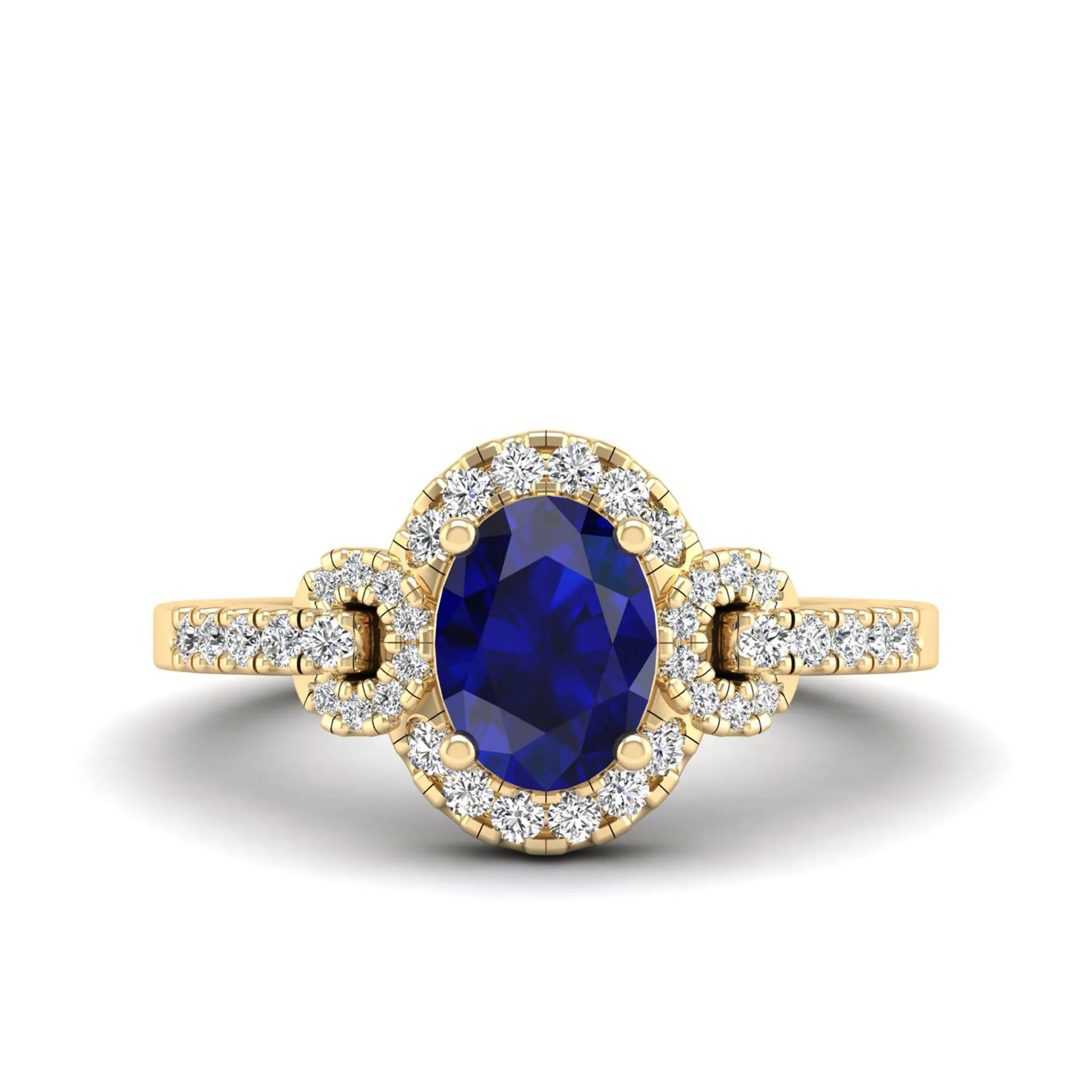 Oval Sapphire and Infinity Diamond Ring