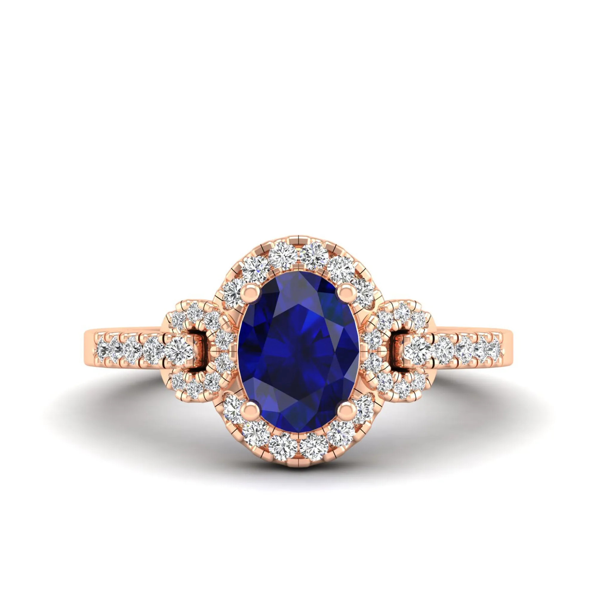 Oval Sapphire and Infinity Diamond Ring