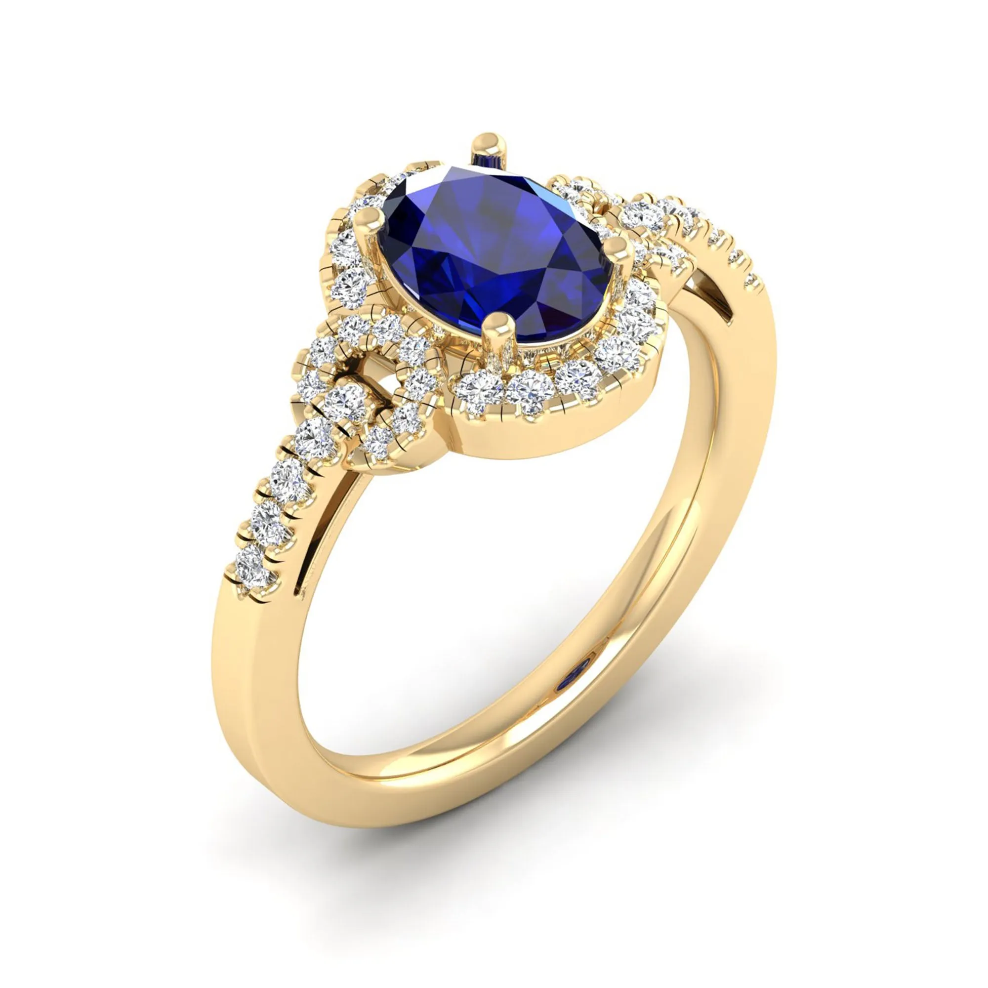 Oval Sapphire and Infinity Diamond Ring