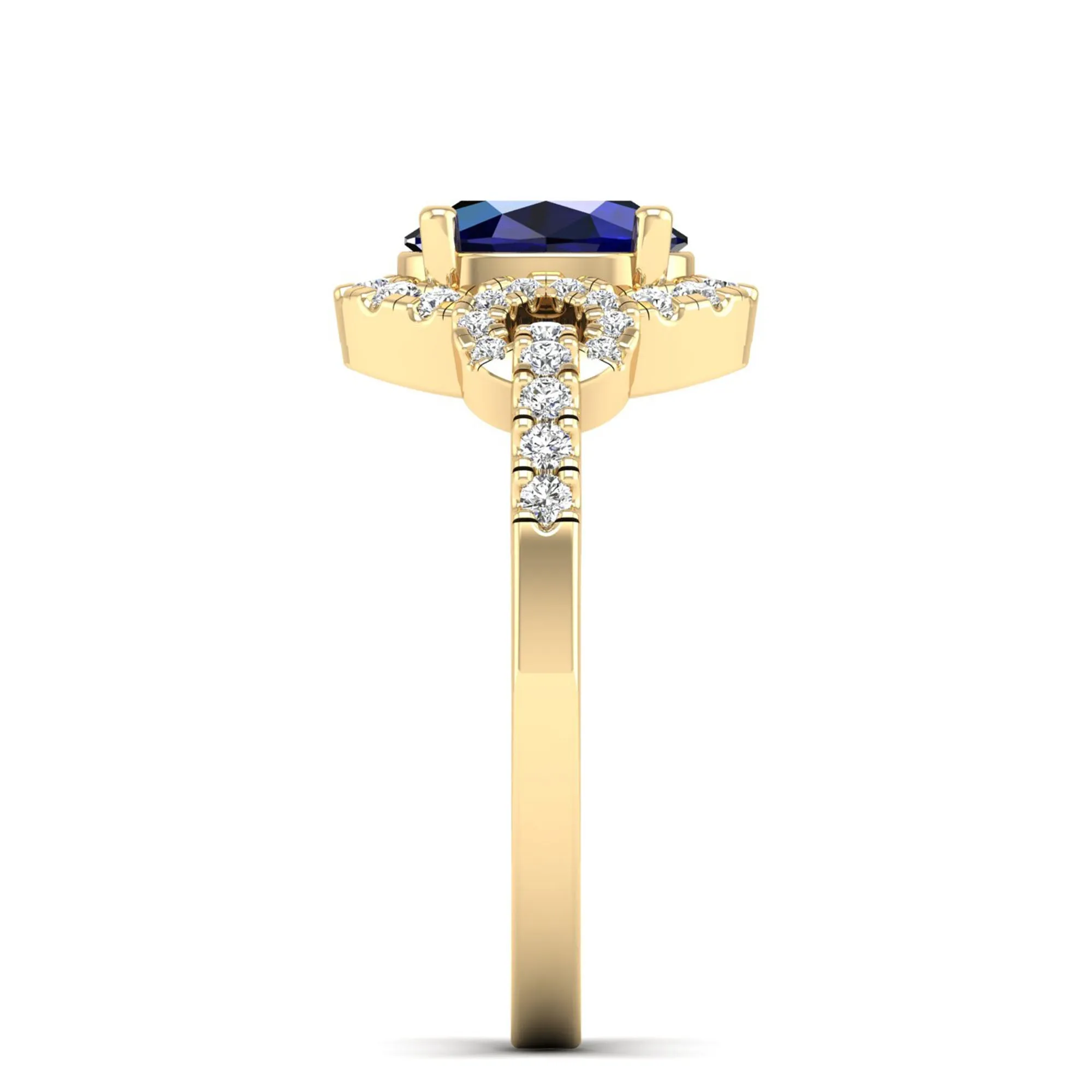 Oval Sapphire and Infinity Diamond Ring