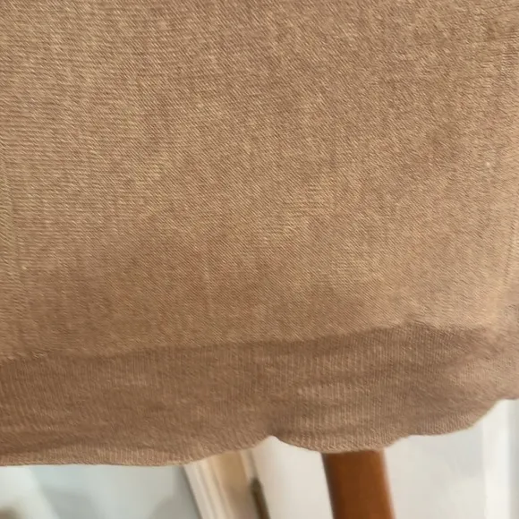 Oversize pullover sweater wool 3/4 cuffed sleeve round neck boxy beige w…