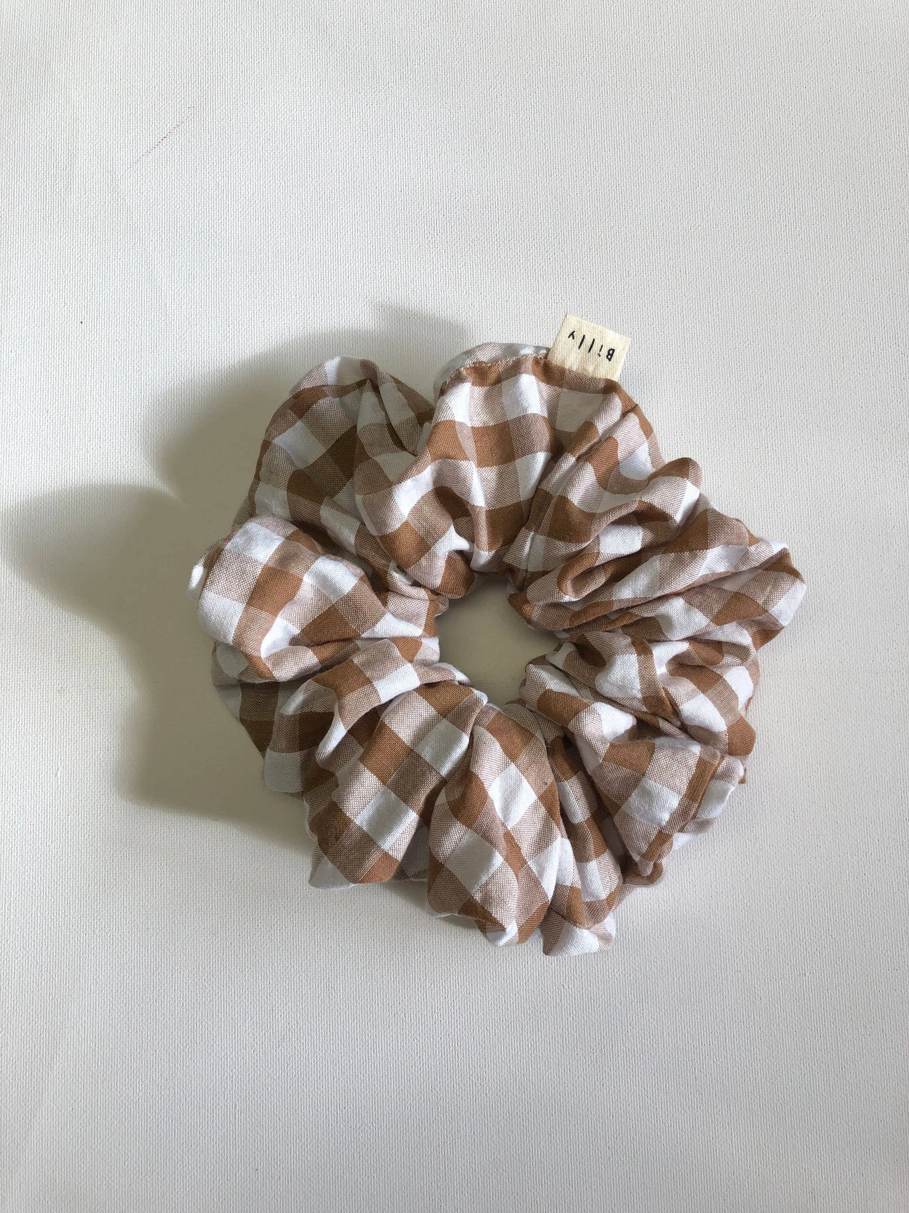 Oversized Gingham Cotton Scrunchie
