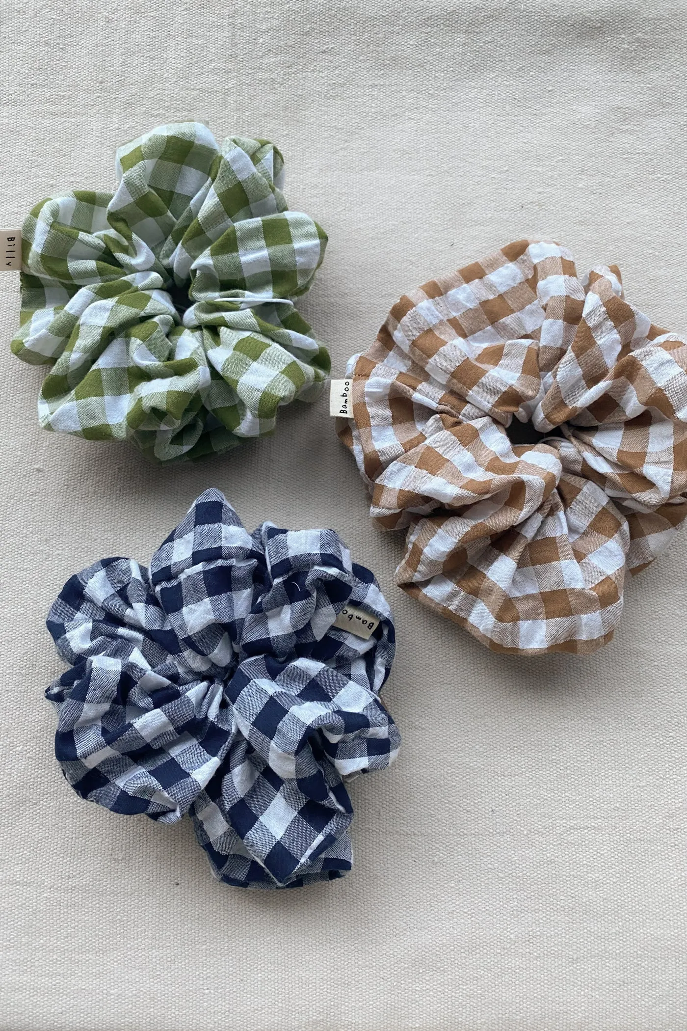 Oversized Gingham Cotton Scrunchie