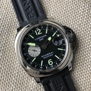 Panerai Luminor GMT PAM 88 Automatic Stainless Steel 44mm Wristwatch Box Papers