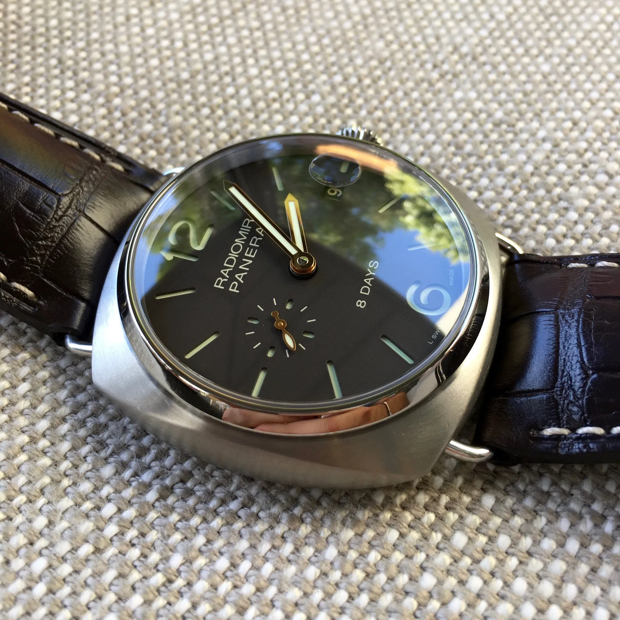 Panerai Radiomir PAM 346 Titanium 8 Days 45mm Brown Leather Wristwatch
