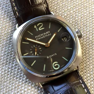 Panerai Radiomir PAM 346 Titanium 8 Days 45mm Brown Leather Wristwatch