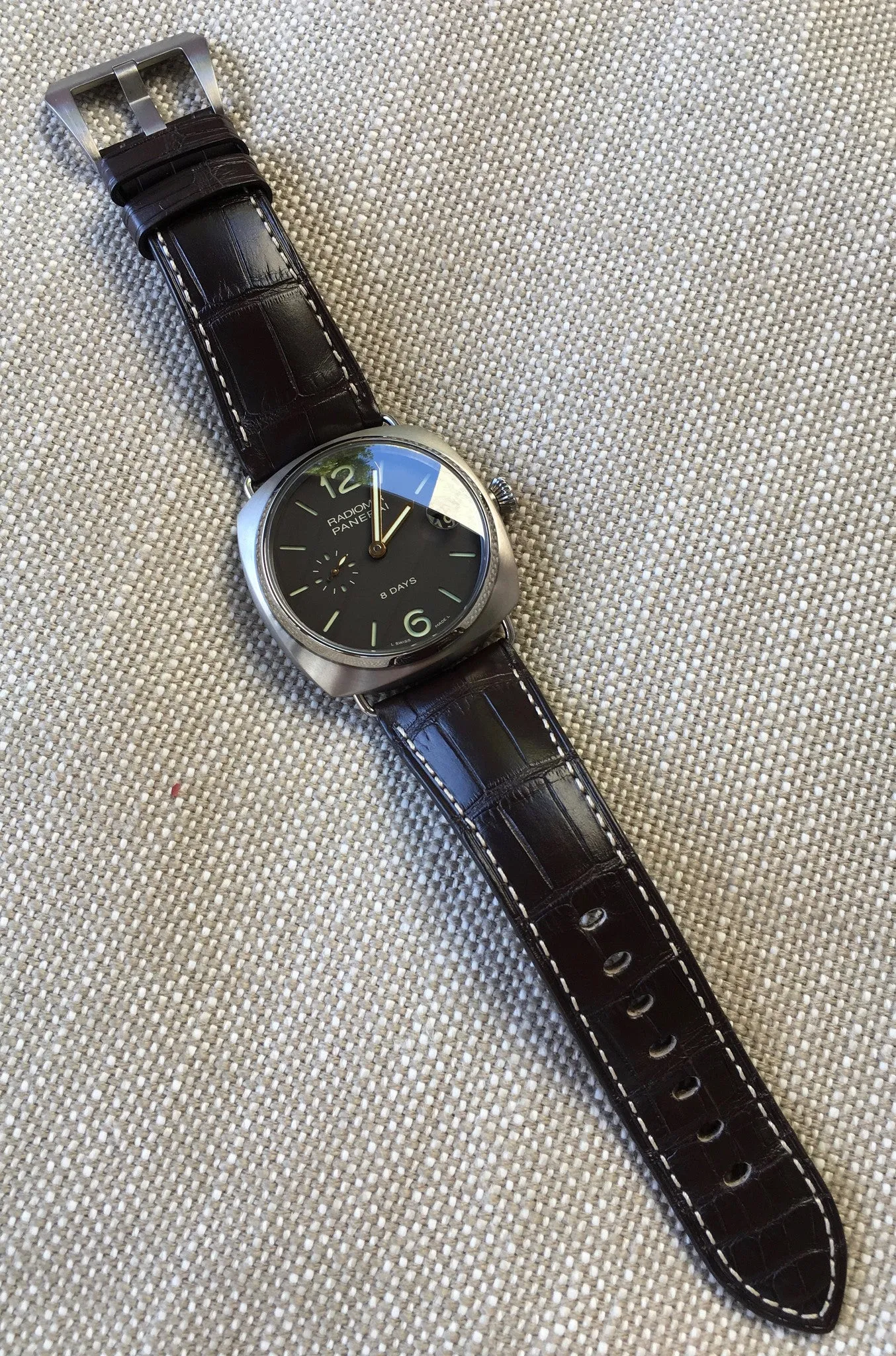 Panerai Radiomir PAM 346 Titanium 8 Days 45mm Brown Leather Wristwatch