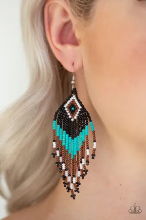 Paparazzi Wind-Blown Wanderer - Blue Seed Bead Earrings