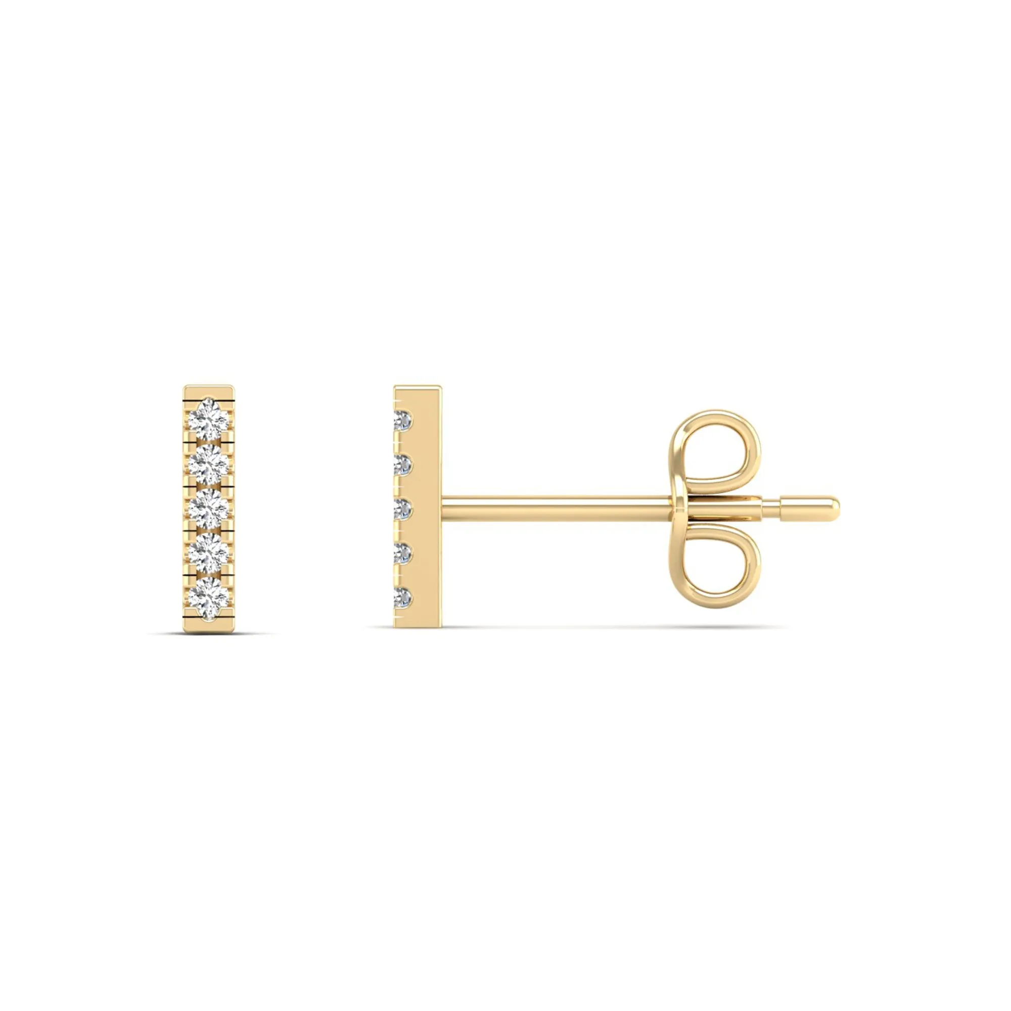 Pavé Bar Diamond Stud Earrings