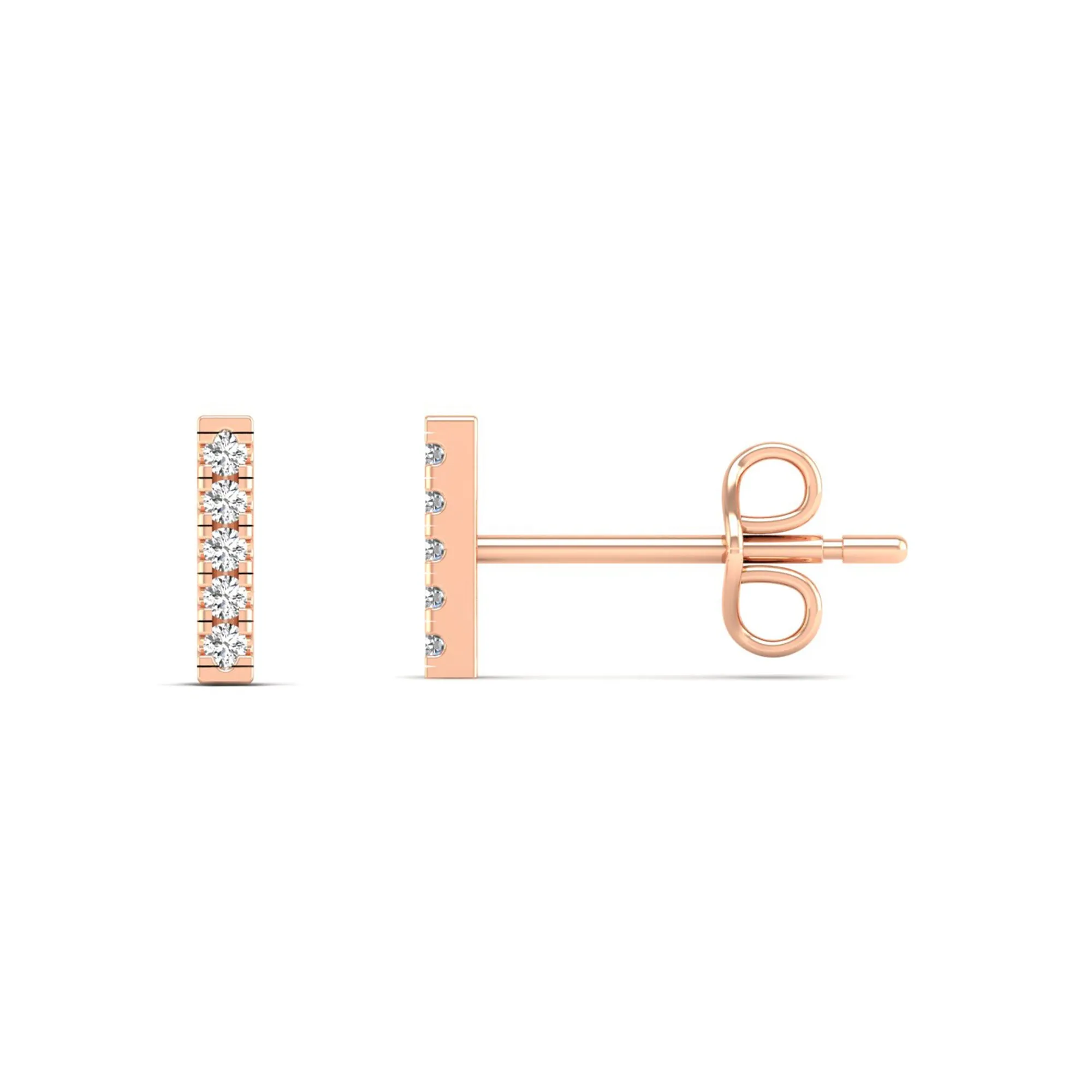 Pavé Bar Diamond Stud Earrings