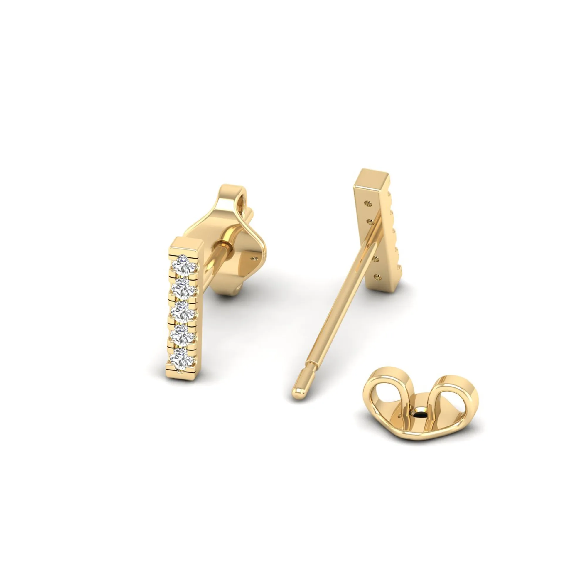 Pavé Bar Diamond Stud Earrings
