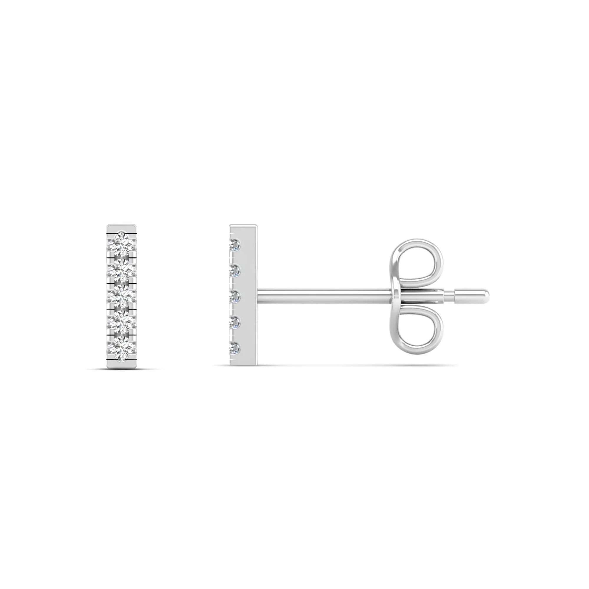 Pavé Bar Diamond Stud Earrings