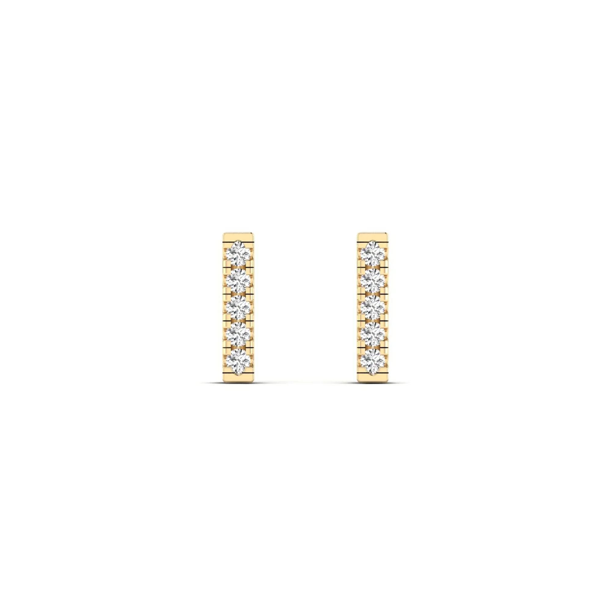 Pavé Bar Diamond Stud Earrings