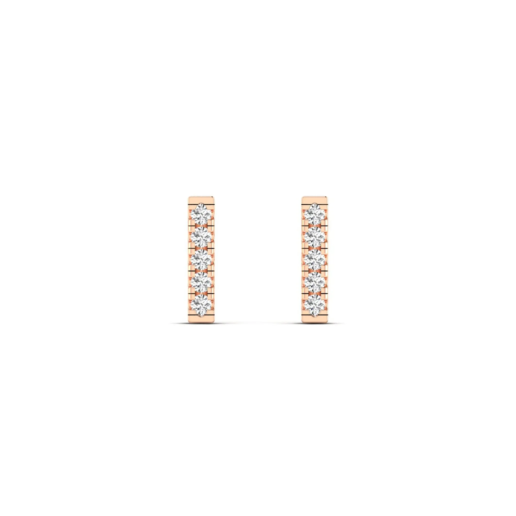 Pavé Bar Diamond Stud Earrings