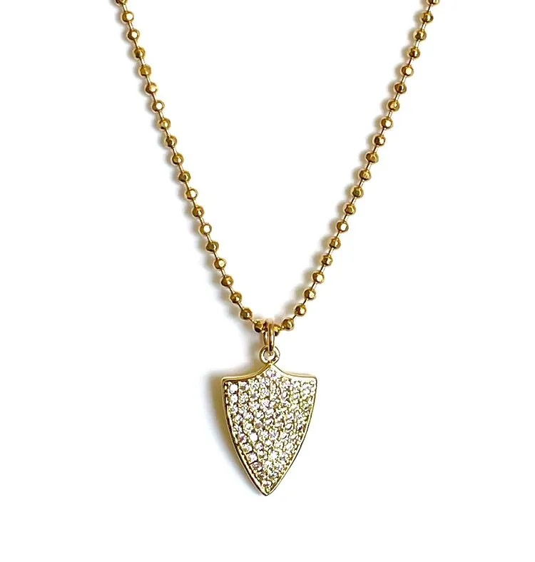 Pavé Shield Necklace