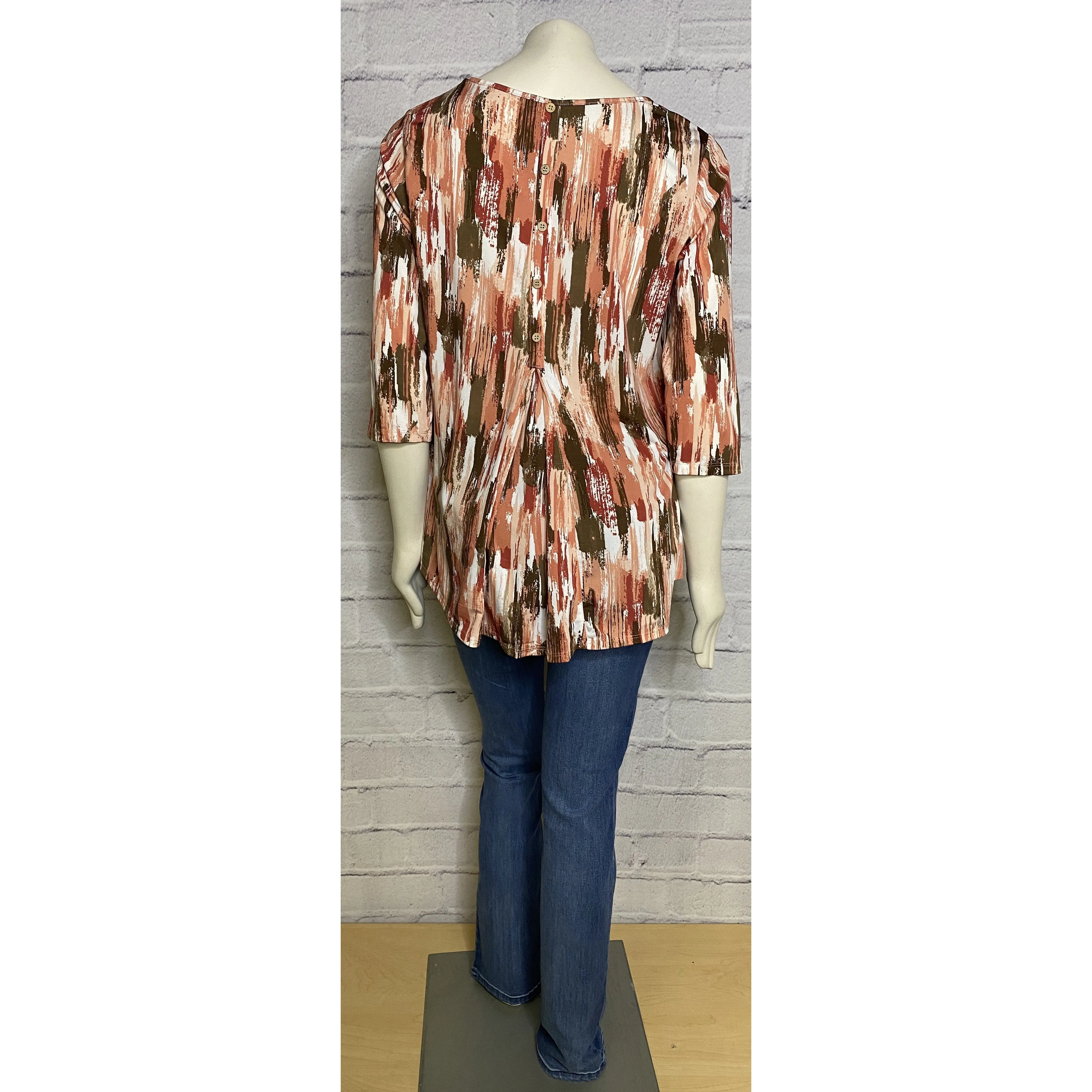 Peach Abstract Print Top
