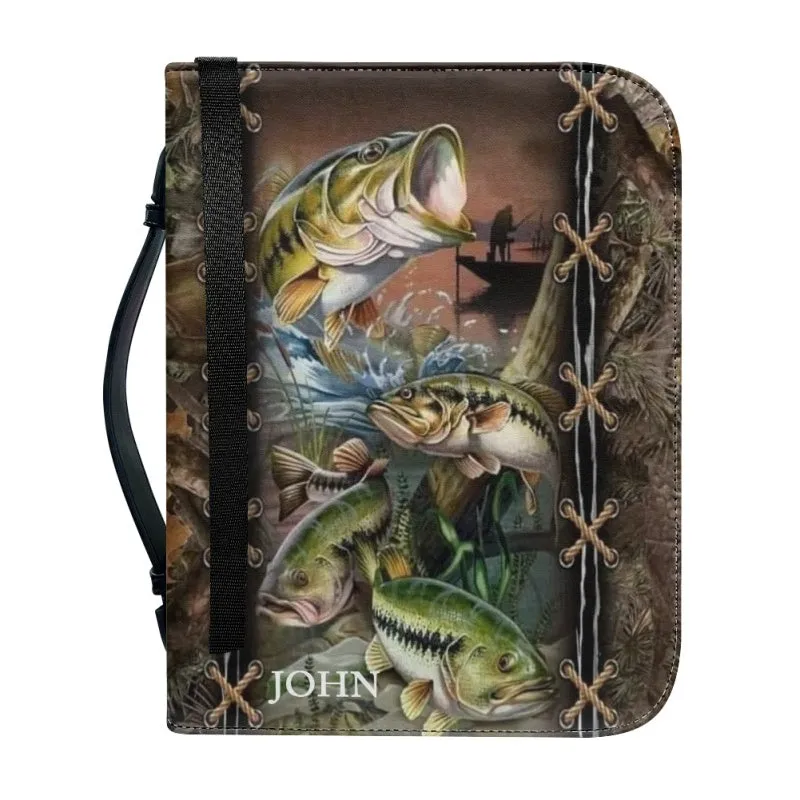 Personalized Bible Cover - Fishing Bible Cover - Customizable Christian Gift by CHRISTIANARTBAG - CAB03160524.
