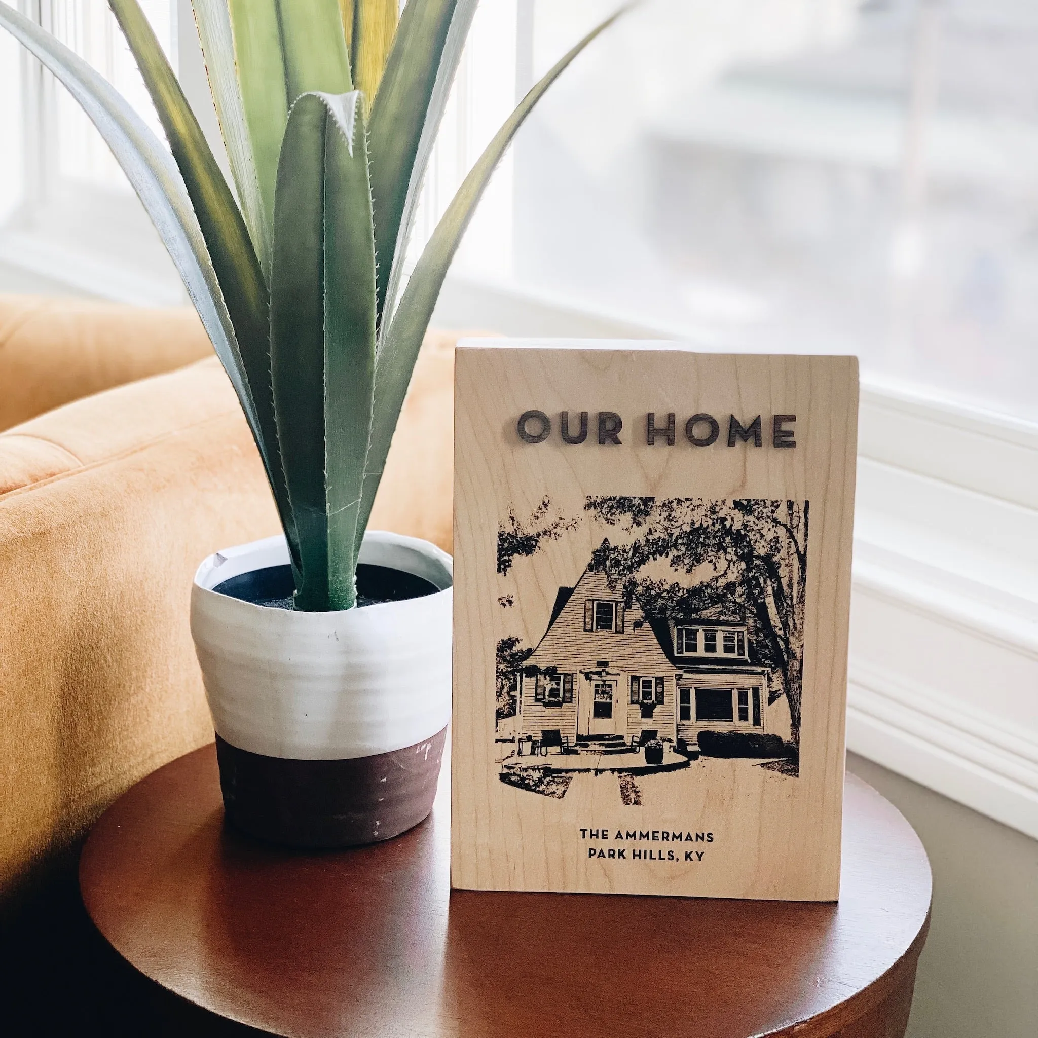 Personalized House Hard Wood Sign with Layered Text