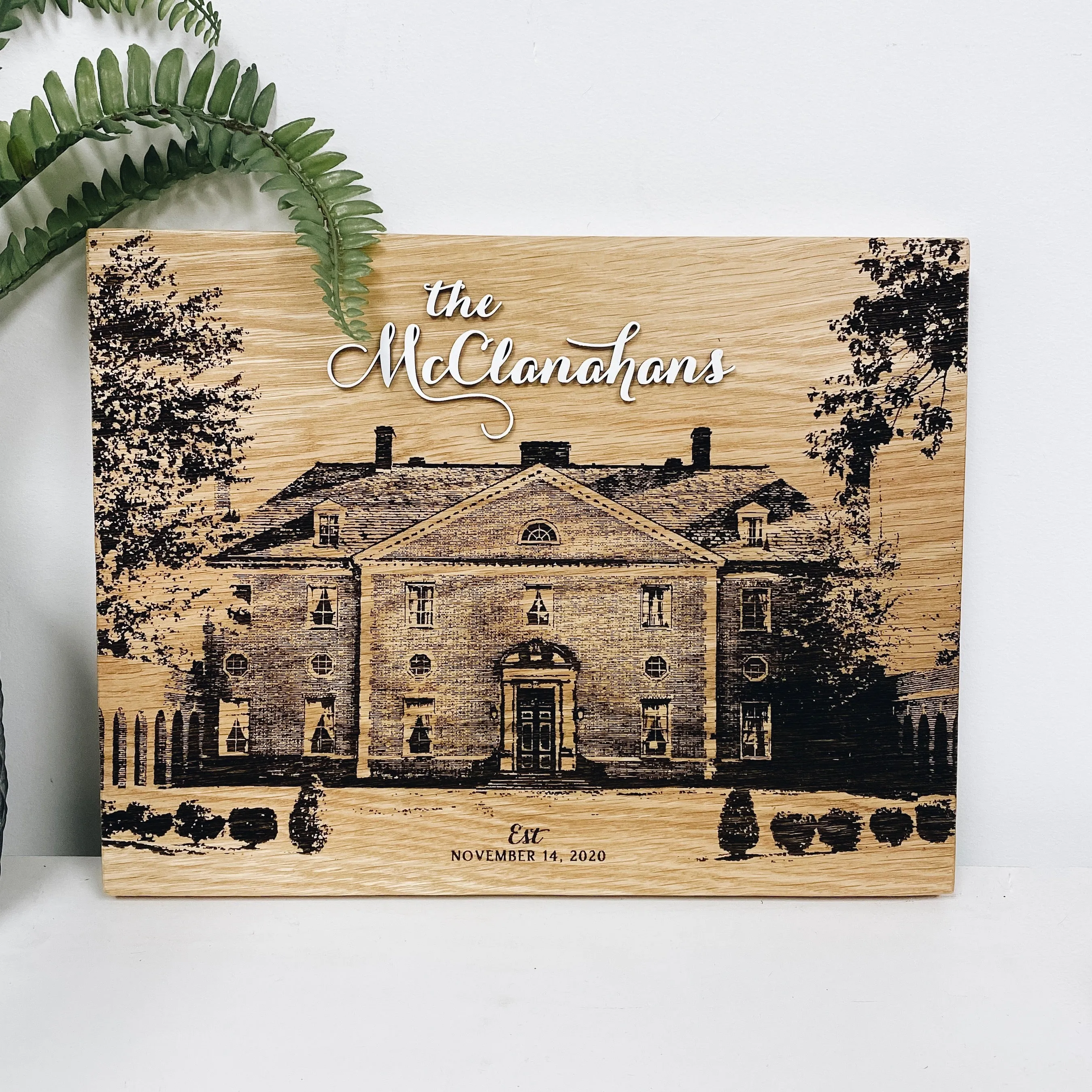 Personalized House Hard Wood Sign with Layered Text