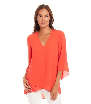 Petite Size Bracelet Sleeve Asymmetric Top