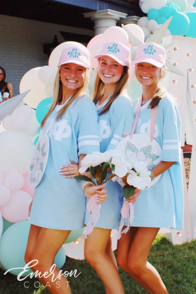 Pi Beta Phi Light Blue Stitched Letters Jersey